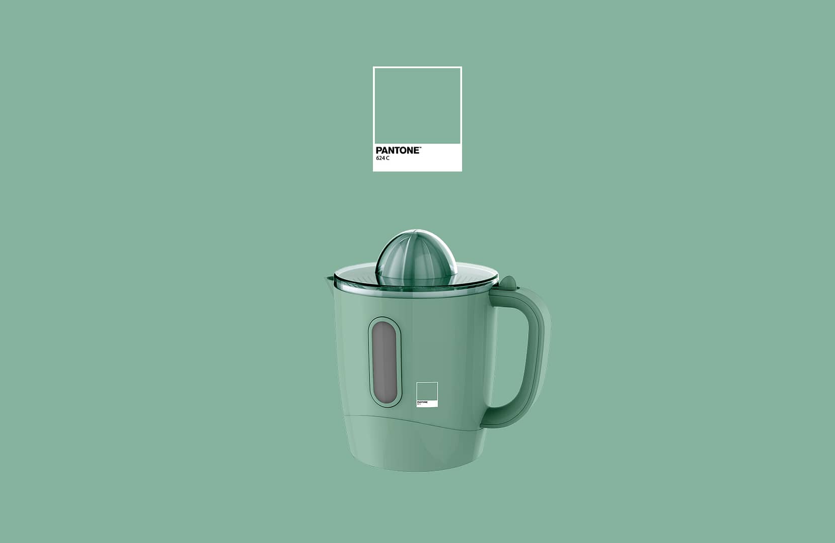 CMF design for the application of new color distributions - green - to small appliances designed by Bimar & Pantone