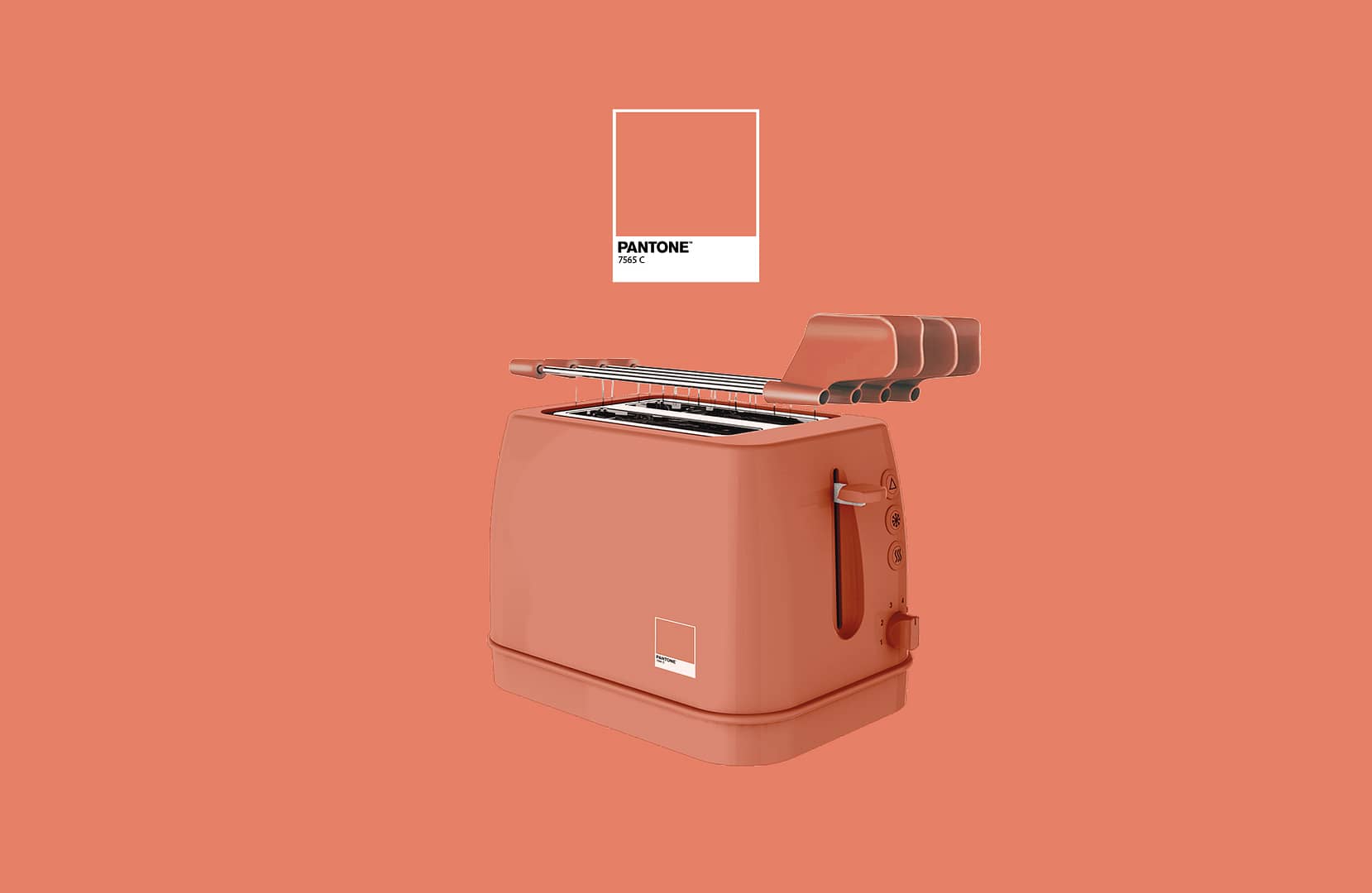 CMF design for the application of new color distributions - red brick - to small appliances designed by Bimar & Pantone
