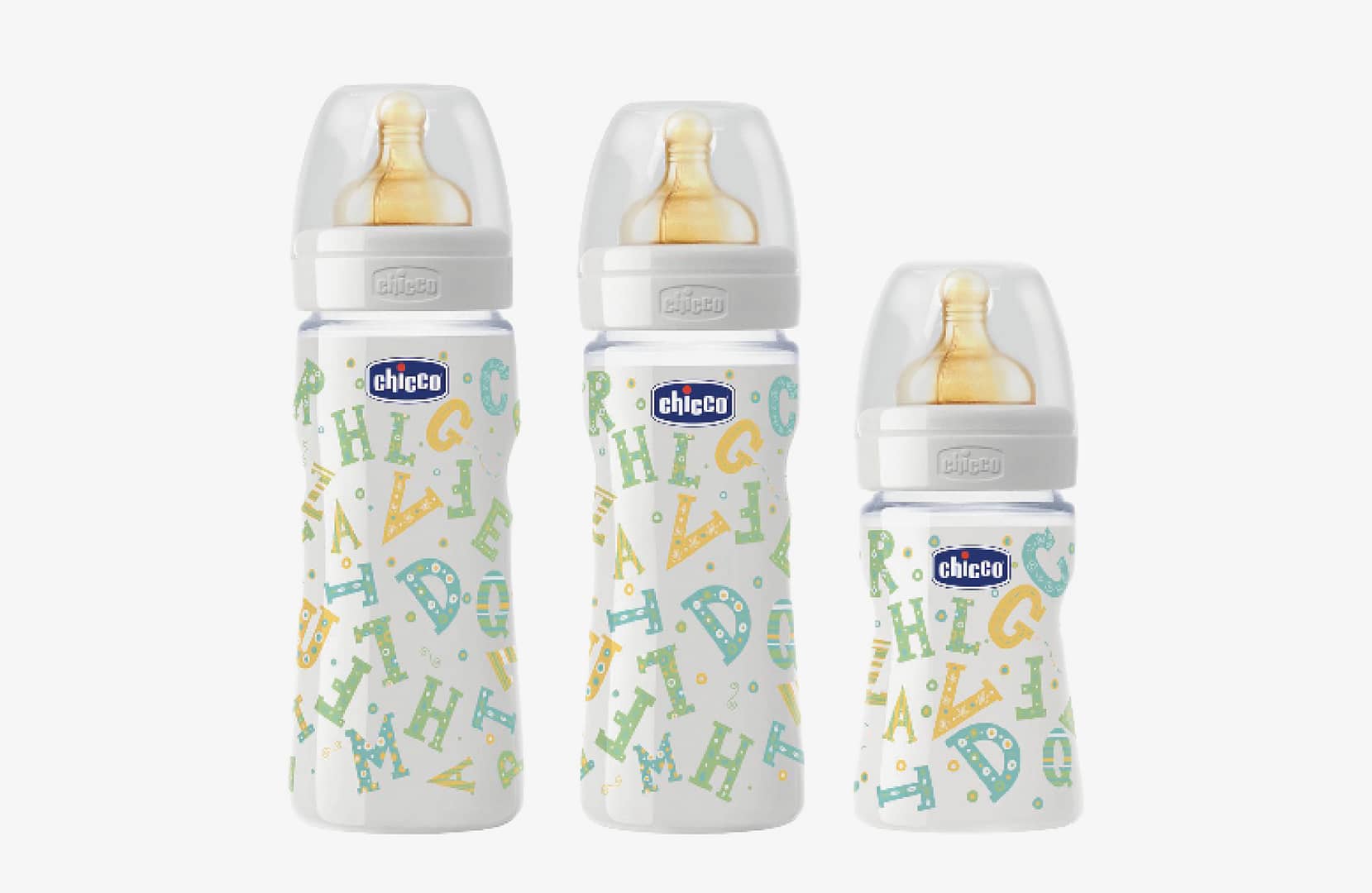 New color distribution for existing illustration and its application to baby bottles by Chicco.